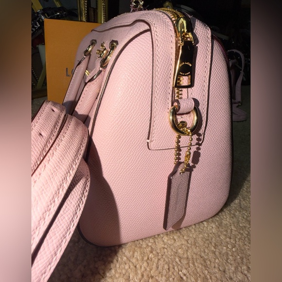 🌸 Coach Rowan Satchel Powder Pink Leather Crossbody Bag Gold Hardware - Picture 13 of 13